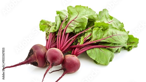 bunch of fresh beets on white background. 