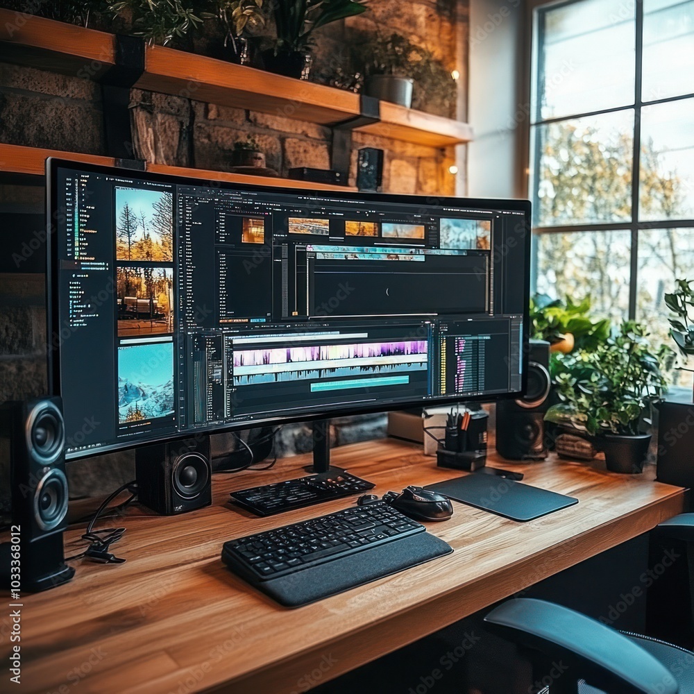 Professional video creator workspace Professional video creator workspace