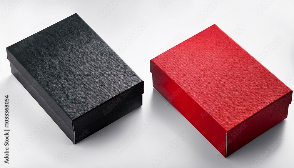 Mockup red and black box isolated Mockup red and black box isolated
