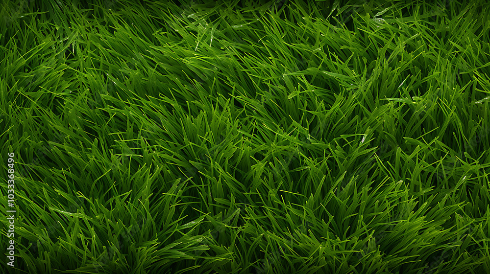 Lush green grass texture creates vibrant and natural background Lush green grass texture creates vibrant and natural background