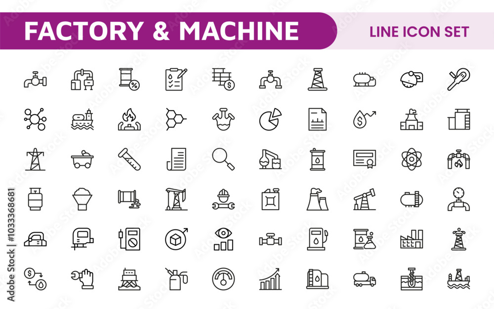 Factory and Machine Icons Collection. A Versatile Set for Industrial Design, Production Workflows, Machinery, Factory Management, and Engineering Solutions. Factory and Machine Icons Collection. A Versatile Set for Industrial Design, Production Workflows, Machinery, Factory Management, and Engineering Solutions.