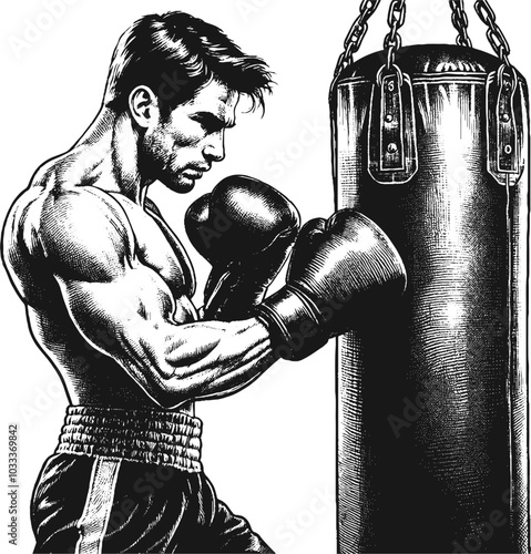 boxer with boxing gloves