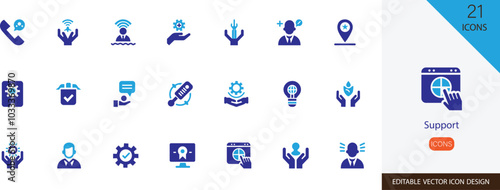 Support vector design  icon set. containing Help, Backup, Care, connection, phone, internet and more vector design