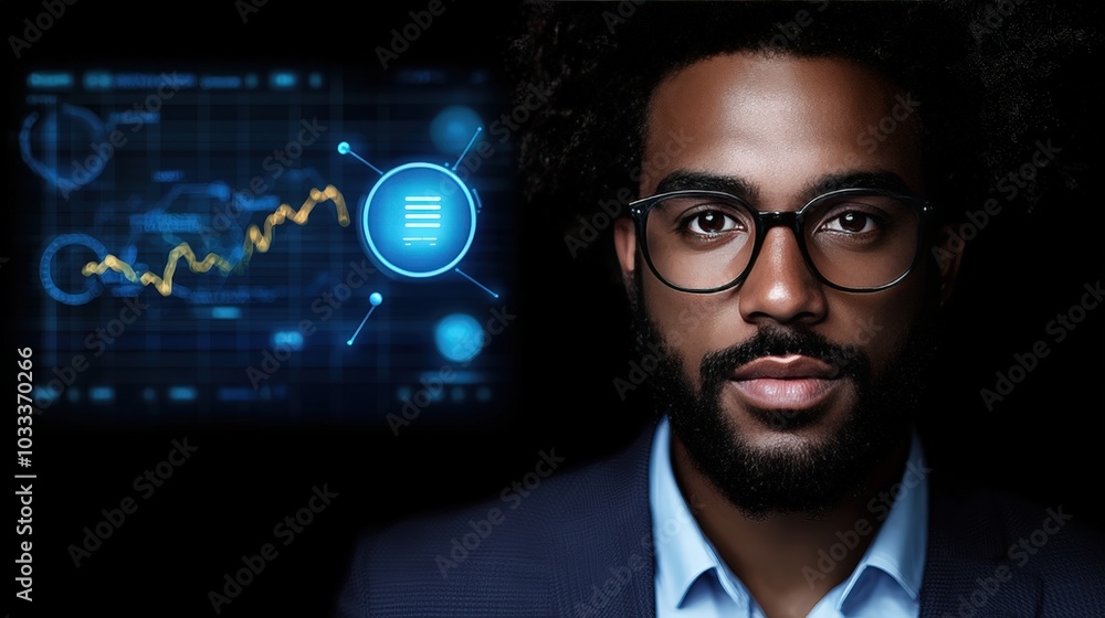 Confident Black IT Developer Working with AI Software and Data Analytics Confident Black IT Developer Working with AI Software and Data Analytics