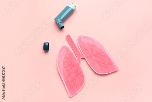 Inhaler and paper lungs on ...