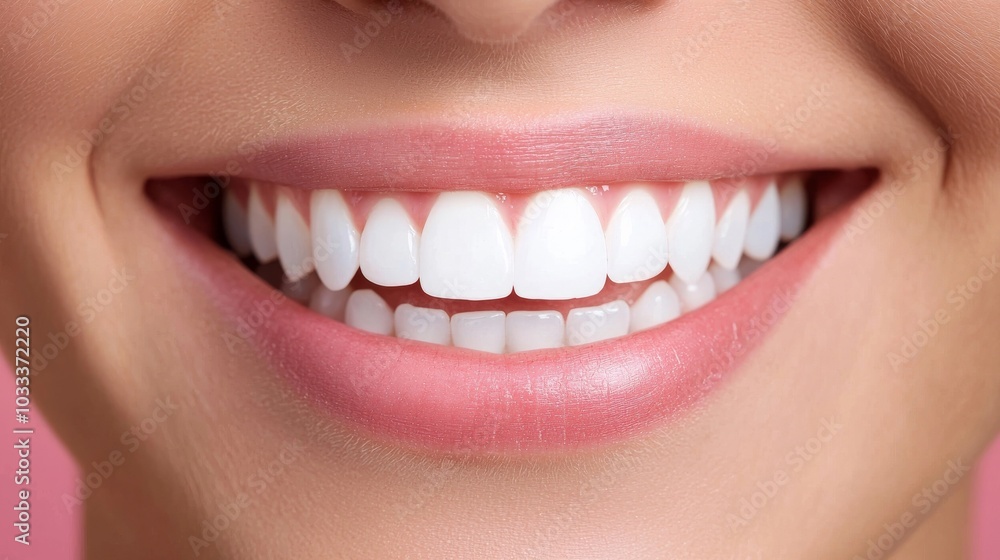 Close Up of a Woman's Smile with White Teeth. Close Up of a Woman's Smile with White Teeth.
