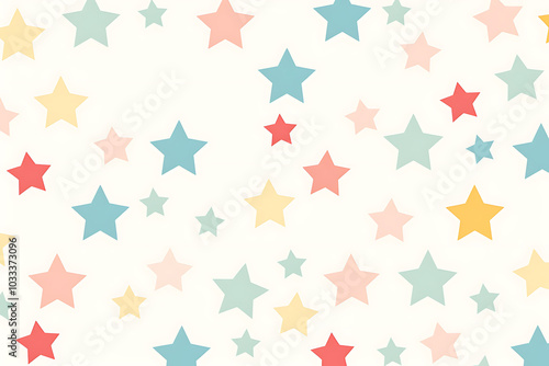 Colorful star pattern on light background creates cheerful atmosphere