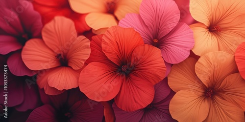 Wallpaper Mural Vibrant flowers in shades of red, pink, and orange, creating a beautiful floral background. Torontodigital.ca