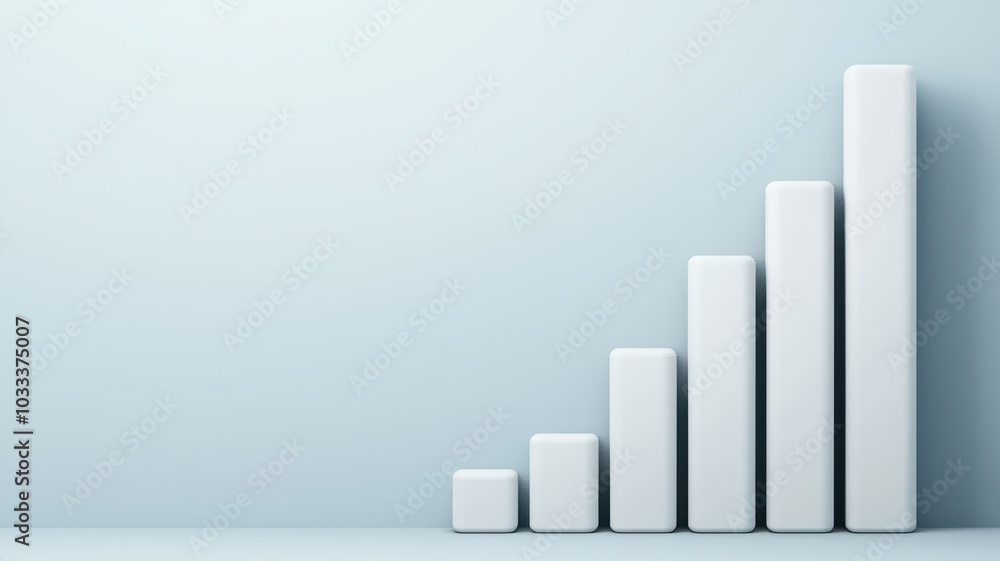 3D Illustration of a Financial Bar Chart with Empty Text Labels for Data Visualization and Analysis 3D Illustration of a Financial Bar Chart with Empty Text Labels for Data Visualization and Analysis