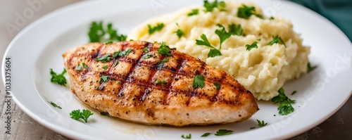 Delicious grilled chicken served with creamy cauliflower mash: a protein-rich, grain-free keto meal.