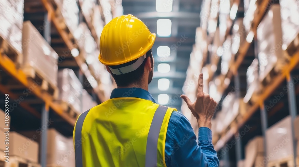 Warehouse Worker Checking Inventory. Warehouse Worker Checking Inventory.