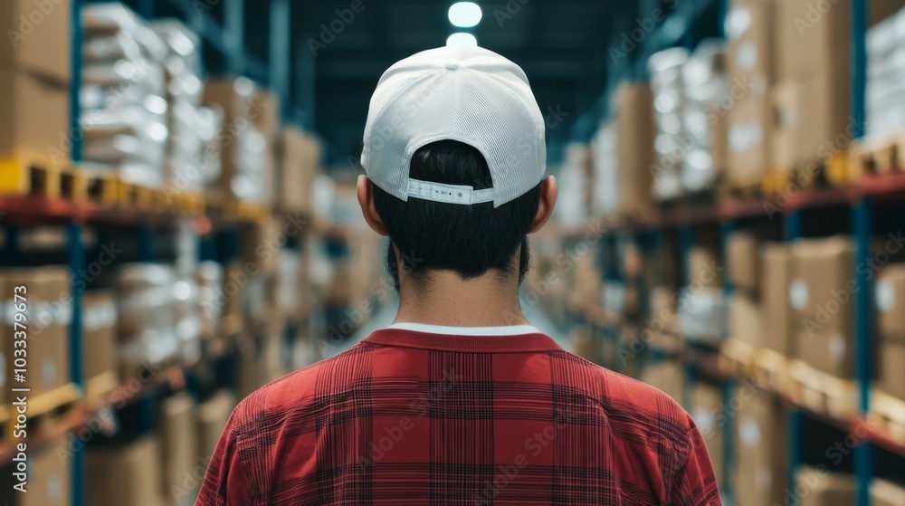Warehouse Worker in a Storage Facility. Warehouse Worker in a Storage Facility.