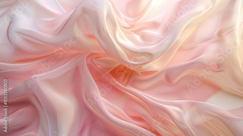 flowing pink fabric draped with delicate folds and gentle light reflection