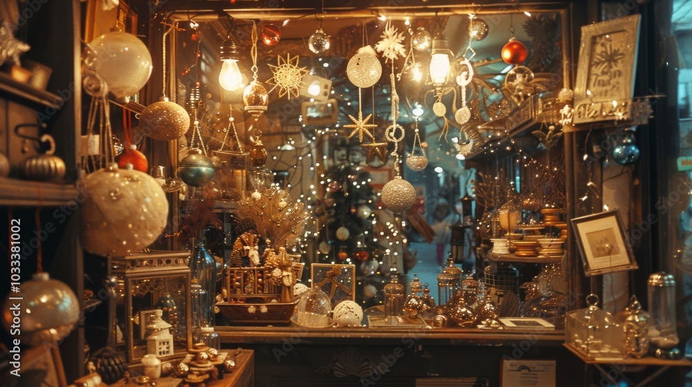 Charming New Year's Eve Window Display in a Quaint Setting Charming New Year's Eve Window Display in a Quaint Setting