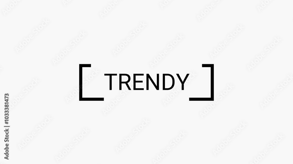 Typography text animation with the inscription of TRENDY. Typography text animation with the inscription of TRENDY.