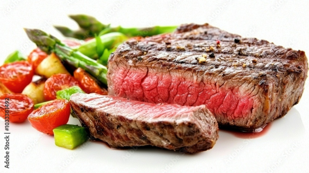 Juicy Grilled Steak with Fresh Vegetables and Herbs Juicy Grilled Steak with Fresh Vegetables and Herbs