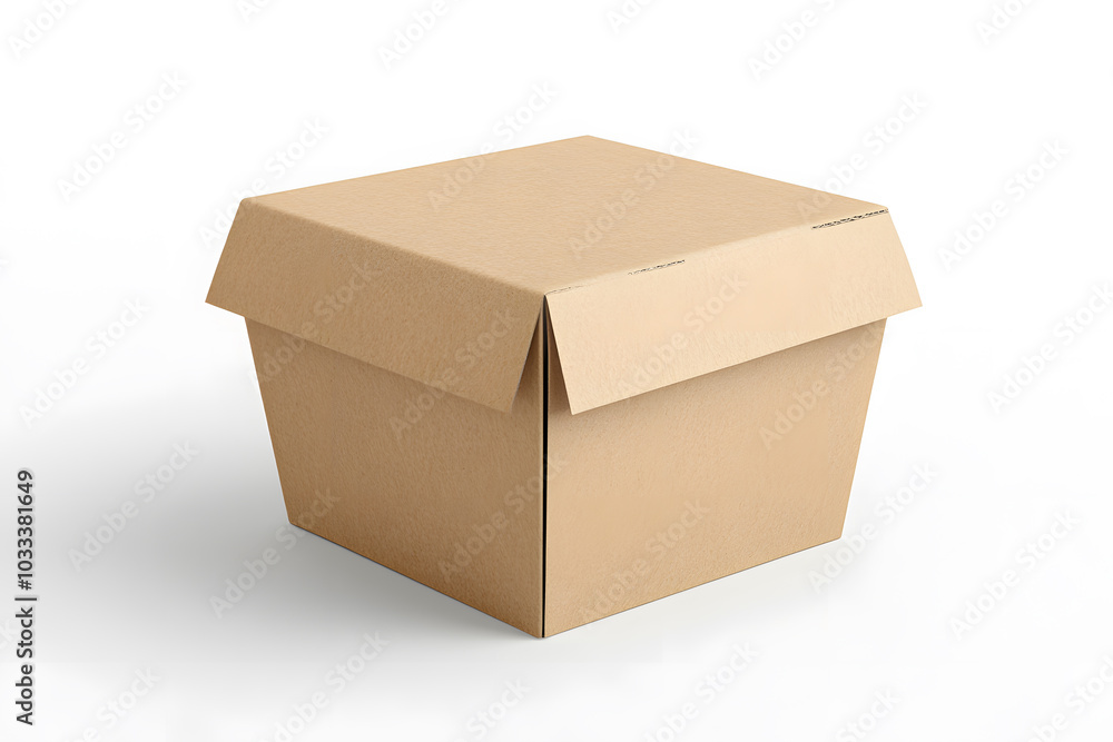 Blank craft box mockup, isolated on white background. Empty cardboard container Blank craft box mockup, isolated on white background. Empty cardboard container