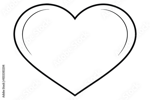 Big Heart shape line art vector illustration