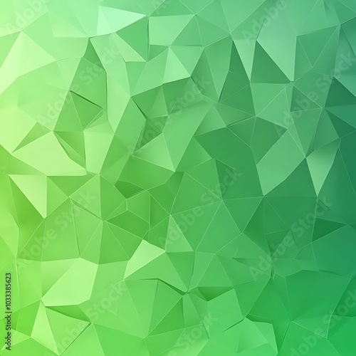 Dynamic green polygonal backdrop filled with abstract geometric elements