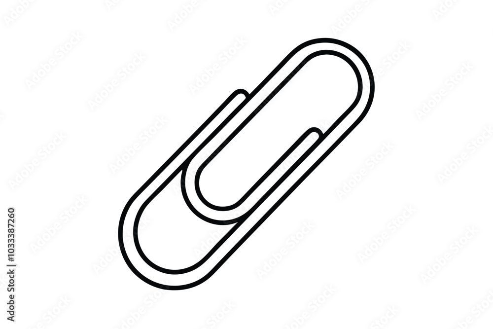 Paper clip line art vector illustration Paper clip line art vector illustration