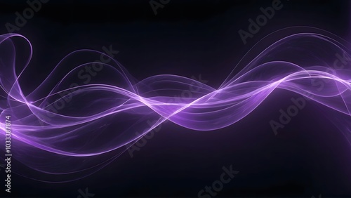 Glowing amethyst purple lines on a matte black surface, creating a vibrant, modern abstract design. AI-generated 