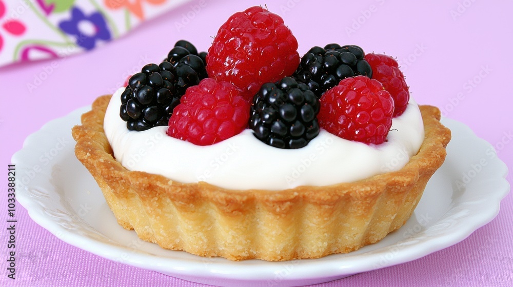Fresh Berry Tart with Creamy Yogurt Topping Fresh Berry Tart with Creamy Yogurt Topping
