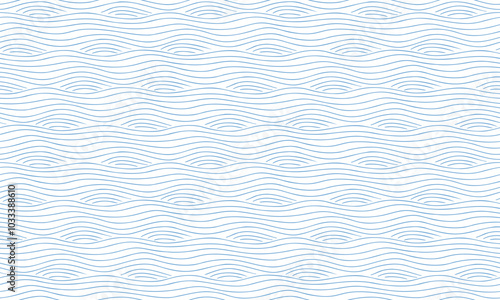 Seamless pattern with doodle waves