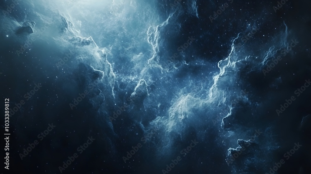 Fototapeta premium A Cosmic Nebula with Swirling Clouds of Gas and Dust