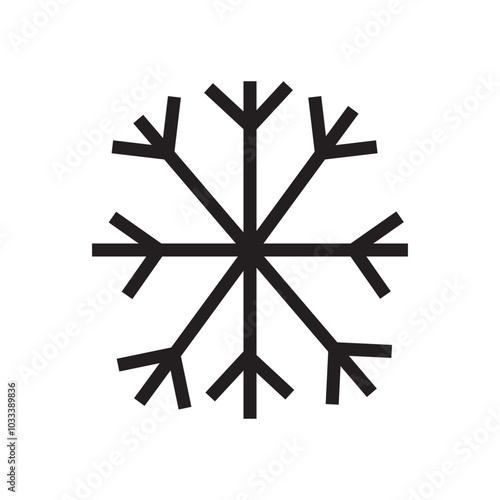 Snowflake UI icon, winter simple line user interface vector symbol