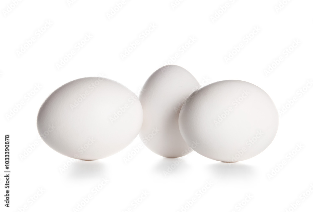 Fresh chicken eggs isolated on white background Fresh chicken eggs isolated on white background