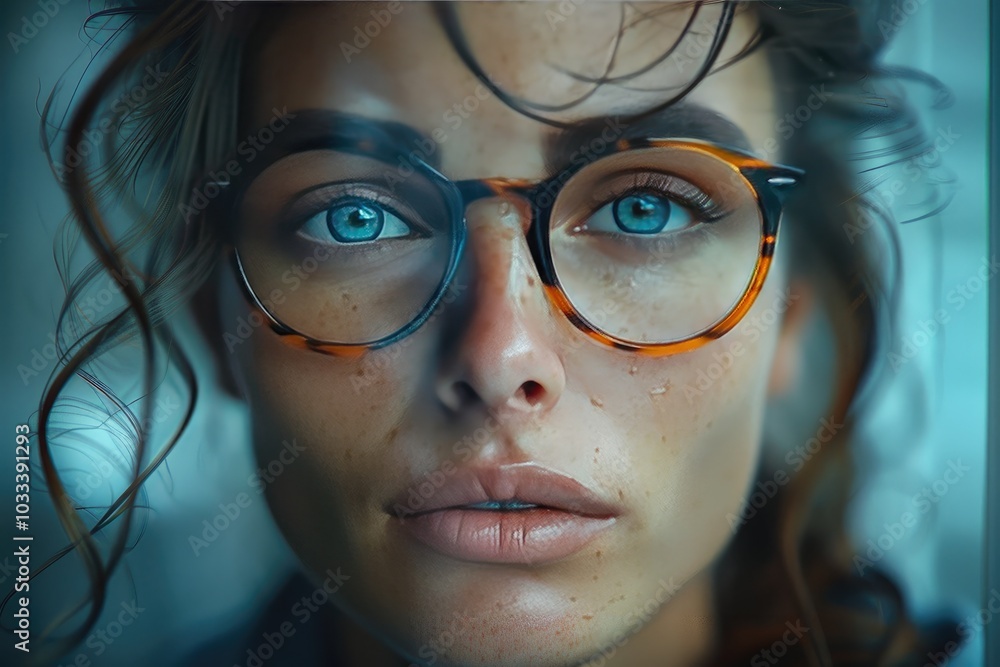 A close-up portrait of a person with a distinctive feature A close-up portrait of a person with a distinctive feature