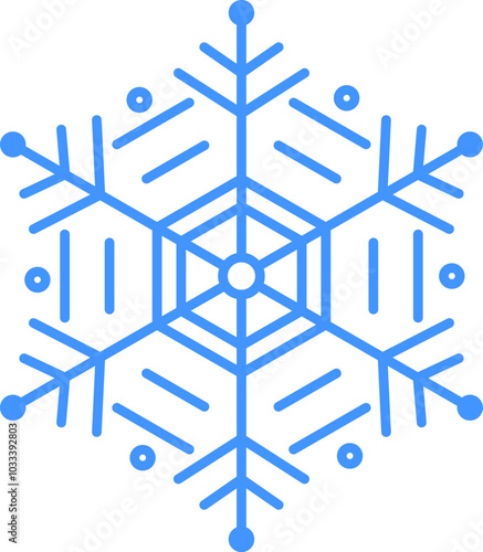 Snowflake icon. Snowflake shape, Christmas, Vector image, Outline