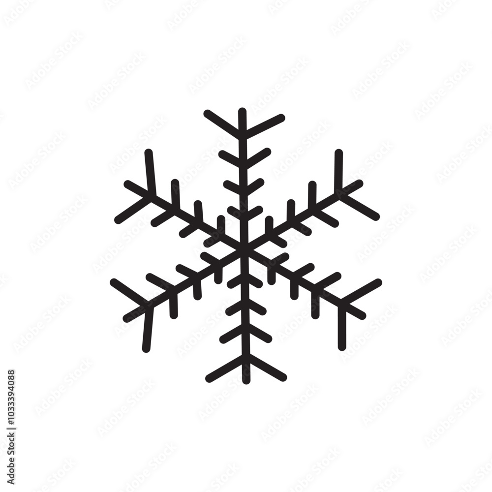 Snowflake icon in thin line style vector illustration graphic design Snowflake icon in thin line style vector illustration graphic design