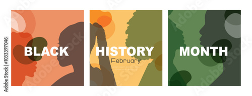 Black History Month banner. Modern design.