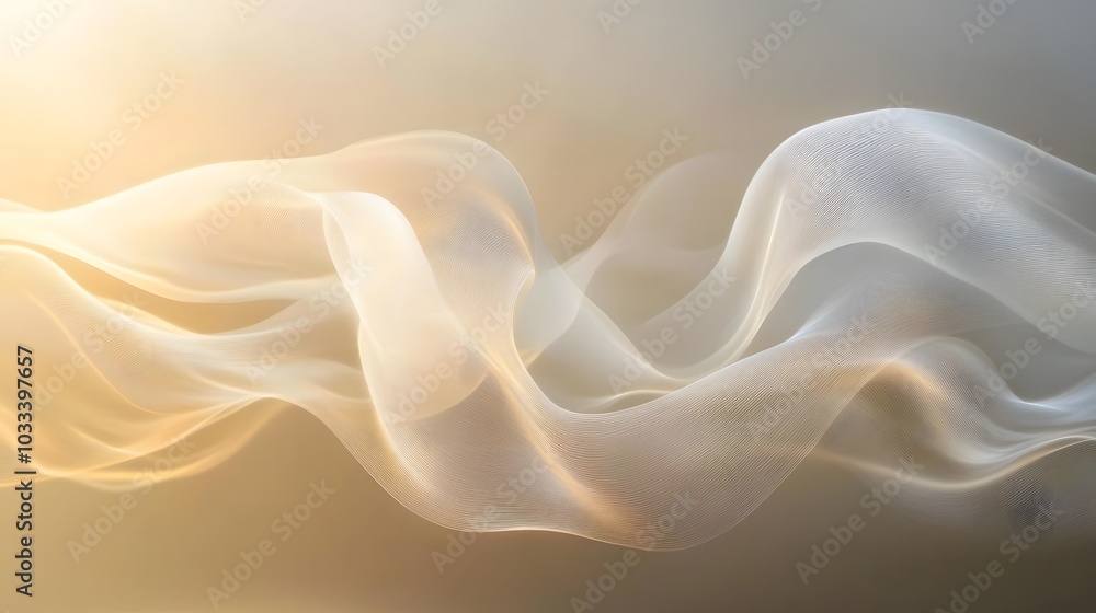 Obraz premium Light beams softly curving and flowing through the air in a gentle fluid motion