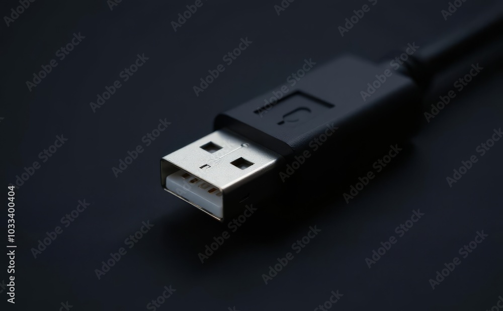 Usb Cable on black background Usb Cable on black background