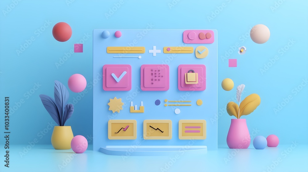 Cute customer feedback analysis flowchart flat design front view business improvement theme 3D render vivid Cute customer feedback analysis flowchart flat design front view business improvement theme 3D render vivid