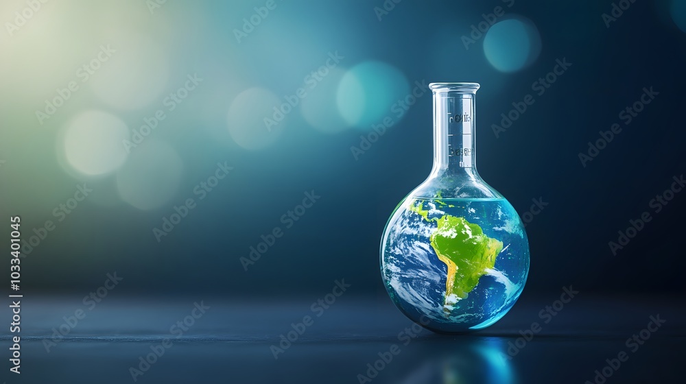 A Glass Flask Containing a Miniature Earth Globe A Glass Flask Containing a Miniature Earth Globe