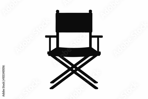 Director Chair Silhouette Vector, Director Chair Symbol Icon