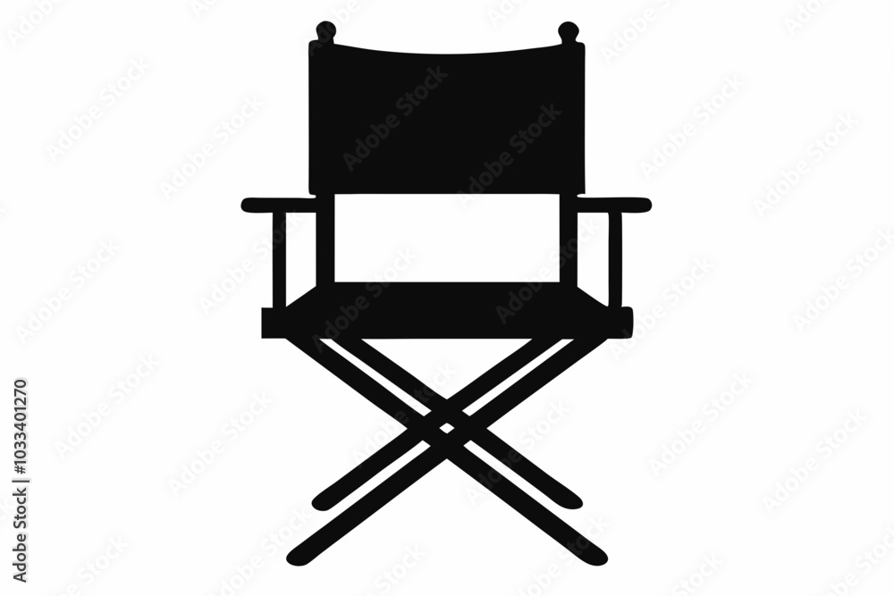 Director Chair Silhouette Vector, patio chair icon, Folding chair silhouette
Director Chair Silhouette Vector, patio chair icon, Folding chair silhouette