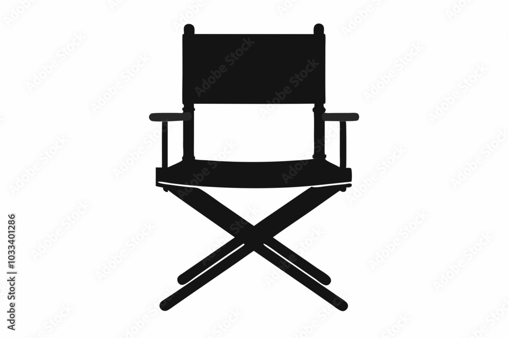 Director Chair Silhouette Vector, patio chair icon, Folding chair silhouette
Director Chair Silhouette Vector, patio chair icon, Folding chair silhouette