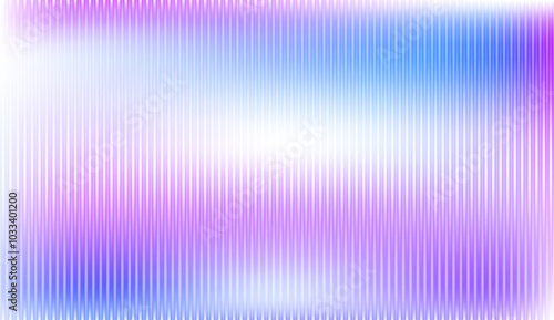 Abstract ribbed glass texture with color gradient.Ribble acrylic glass effect template background.Vertical line with gradient pattern background.Blurry bright backdrop for banner.Vector illustration