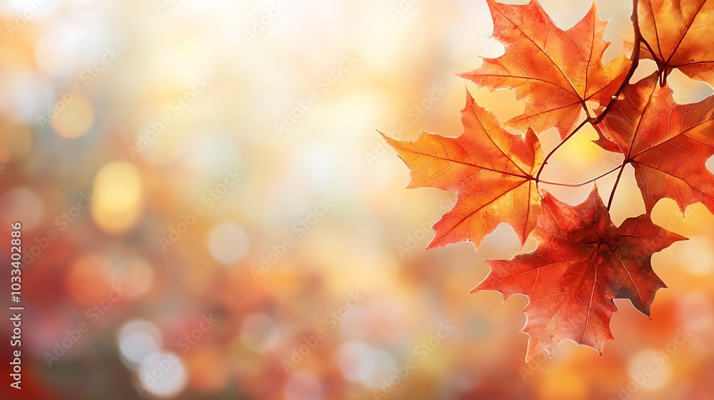 Autumn maple leaves glowing in warm sunlight, vibrant red and orange colors with a blurred bokeh background, capturing the beauty of fall. Autumn maple leaves glowing in warm sunlight, vibrant red and orange colors with a blurred bokeh background, capturing the beauty of fall.