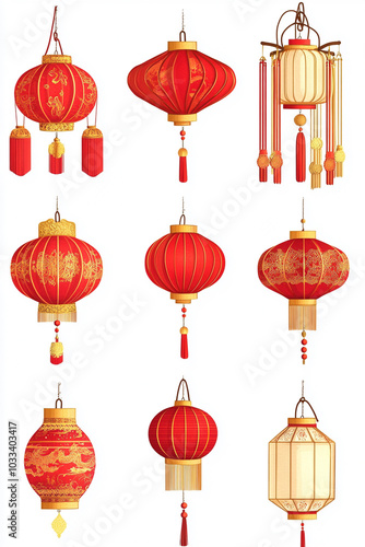 Chinese festival red lanterns.