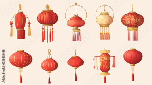 Chinese festival red lanterns.