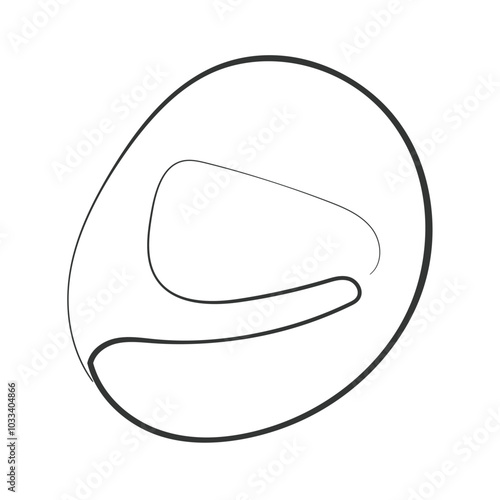 Hand drawn line art vector of Arabic Numerals. Arabic Number Zero line art.