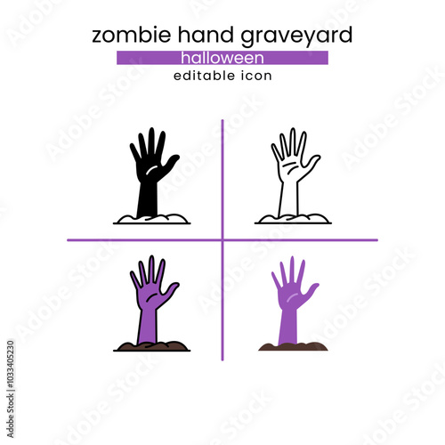 zombie hand graveyard halloween, horror and Scary Icon