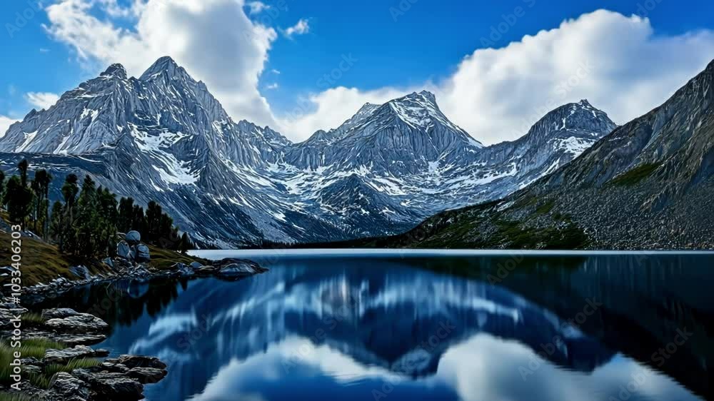 Serene Mountain Lake Landscape Serene Mountain Lake Landscape