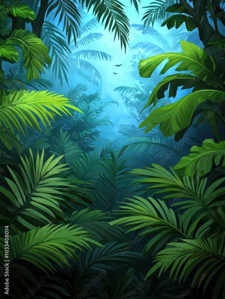 A vibrant rainforest with lush foliage, tall trees, and a serene atmosphere teeming with life and color. A vibrant rainforest with lush foliage, tall trees, and a serene atmosphere teeming with life and color.