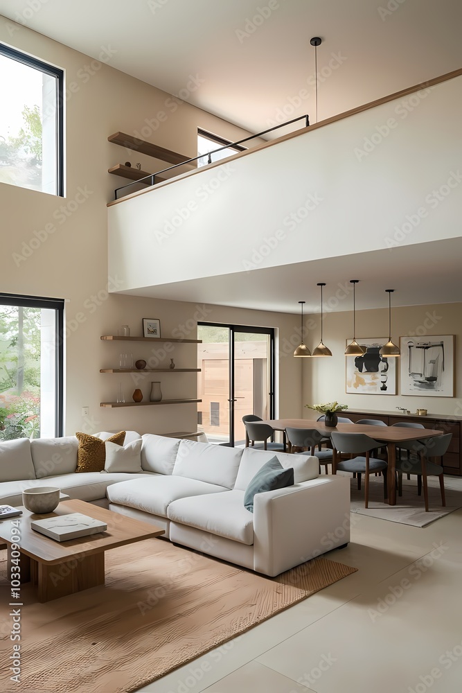 Modern living room with comfortable furniture and stylish decor Modern living room with comfortable furniture and stylish decor